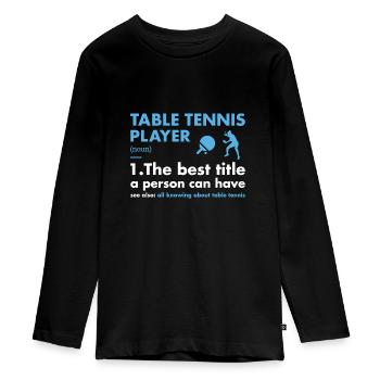 Joueur de sport Définition Tennis de table - T-shirt manches longues Premium Ado - noir - Devant - AI Model Kid Female (0cm)