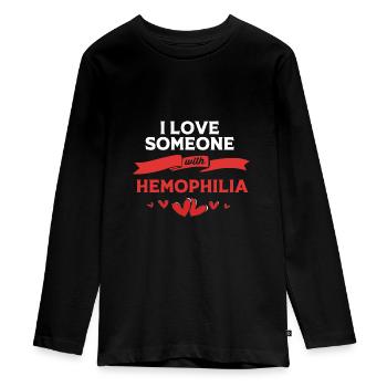 Hémophilie Hémophilie Hémophilie - T-shirt manches longues Premium Ado - noir - Devant - AI Model Kid Female (0cm)