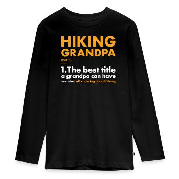 Hiker Grandpa Definition Hiking - Teenager Premium Bio Langarmshirt - Schwarz - Vorne - AI Model Kid Female (0cm)