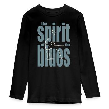 The spirit of the blues - Teenager Premium Bio Langarmshirt - Schwarz - Vorne - AI Model Kid Female (0cm)