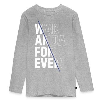 Wak anda pour toujours - T-shirt manches longues Premium Ado - gris chiné - Devant