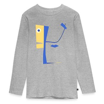 Unreal character - Teenager Premium Organic Long Sleeve Shirt - heather grey - Front