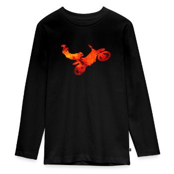 MotorCross Jump - Teenager Premium Bio Langarmshirt - Schwarz - Vorne - AI Model Kid Female (0cm)