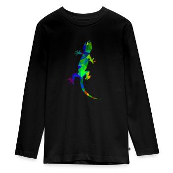Gecko - Teenager Premium Bio Langarmshirt - Schwarz - Vorne - AI Model Kid Female (0cm)