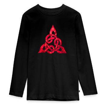 Nœud celtique - T-shirt manches longues Premium Ado - noir - Devant - AI Model Kid Female (0cm)