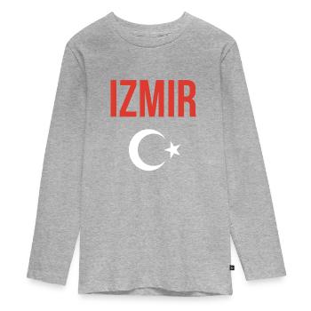 Türkei Izmir Turkey - Teenager Premium Bio Langarmshirt - Grau meliert - Vorne