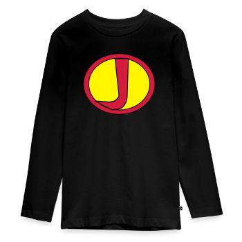 Super, Superheld, Superheldin, Hero, J - Teenager Premium Bio Langarmshirt - Schwarz - Vorne - AI Model Kid Female (0cm)