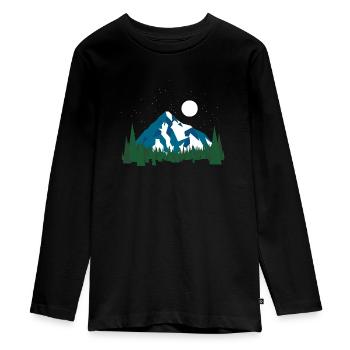 Origami nature - T-shirt manches longues Premium Ado - noir - Devant - AI Model Kid Female (0cm)