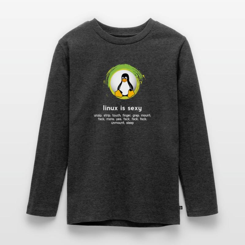Computer System Pinguin Nerd pc inside code admin Teenager Premium Bio Langarmshirt