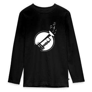 J'adore mon trompette cadeau trompette - T-shirt manches longues Premium Ado - noir - Devant - AI Model Kid Female (0cm)
