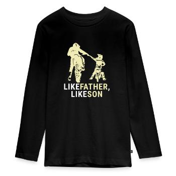 Motocross père et fils - T-shirt manches longues Premium Ado - noir - Devant - AI Model Kid Female (0cm)