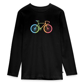Fahrrad - Teenager Premium Bio Langarmshirt - Schwarz - Vorne - AI Model Kid Female (0cm)