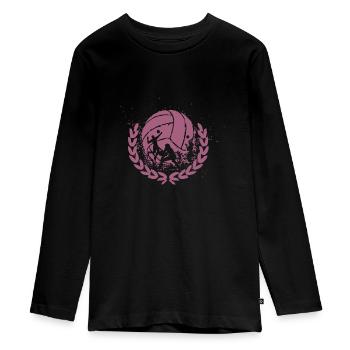 volleyball - Teenager Premium Bio Langarmshirt - Schwarz - Vorne - AI Model Kid Female (0cm)