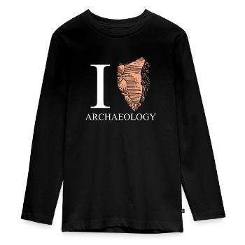 Amour archéologie rétro pierre - T-shirt manches longues Premium Ado - noir - Devant - AI Model Kid Female (0cm)