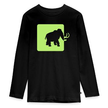mammoth ice age past logo - Teenager Premium Organic Long Sleeve Shirt - black - Front - AI Model Kid Female (0cm)