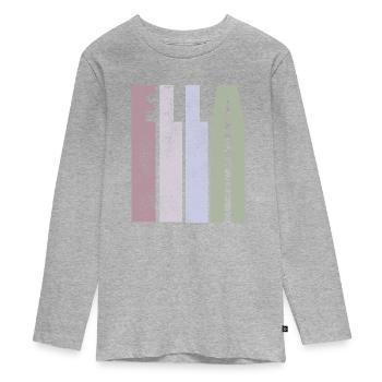 Ella Name Vorname Retro Stil - Teenager Premium Bio Langarmshirt - Grau meliert - Vorne