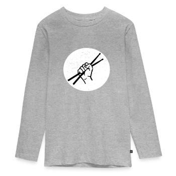 Percussioniste instrument de musique de percussion - T-shirt manches longues Premium Ado - gris chiné - Devant