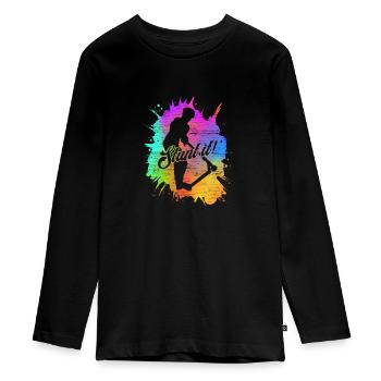 E-Scooter Stunt It Tretroller Elektro Geschenk - Teenager Premium Bio Langarmshirt - Schwarz - Vorne - AI Model Kid Female (0cm)
