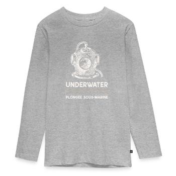 Underwater Plongée sous-marine - Plongeur vintage - T-shirt manches longues Premium Ado - gris chiné - Devant