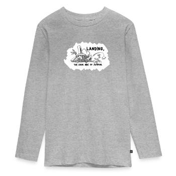 Landing - Teenager Premium Organic Long Sleeve Shirt - heather grey - Front