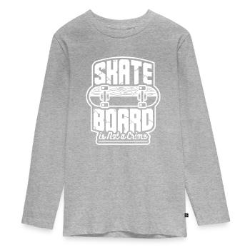 Skateboard - skater design - gift idea - Teenager Premium Organic Long Sleeve Shirt - heather grey - Front