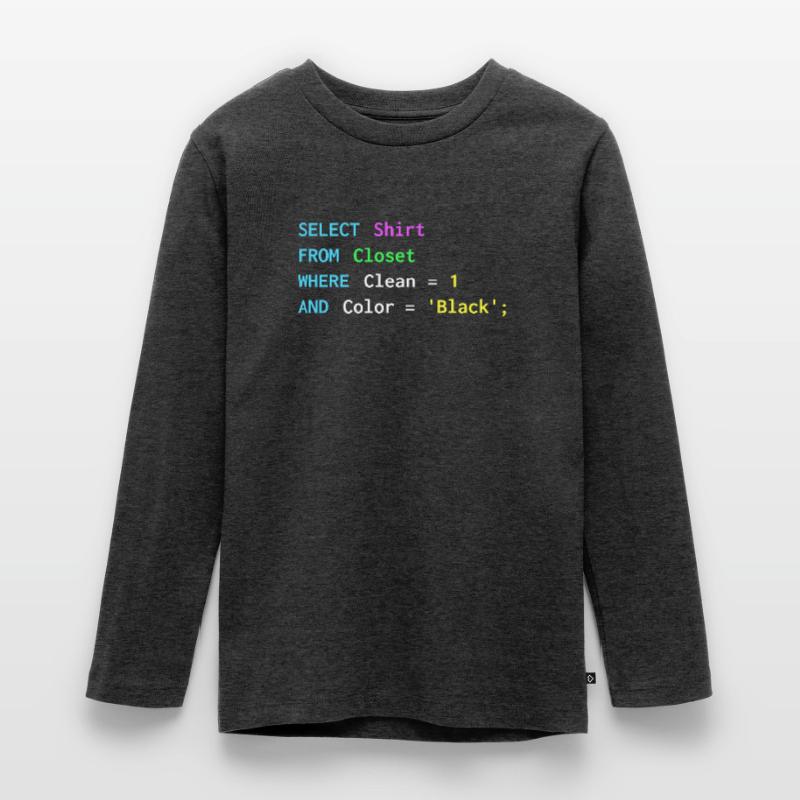 Funny SQL design for sql programmers, DBA, Teenager Premium Organic Long Sleeve Shirt