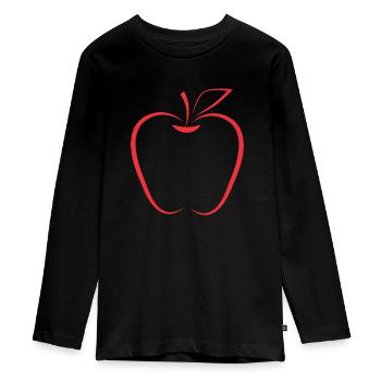 Apfel Outlines - T-shirt manches longues Premium Ado - noir - Devant - AI Model Kid Female (0cm)