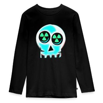 atom schaedel - Teenager Premium Bio Langarmshirt - Schwarz - Vorne - AI Model Kid Female (0cm)