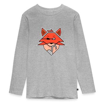 FNAF Foxy Fox - Spielcharakter - Teenager Premium Bio Langarmshirt - Grau meliert - Vorne