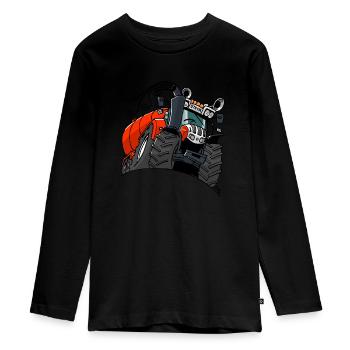 0482 steyr - Teenager Premium Bio Langarmshirt - Schwarz - Vorne - AI Model Kid Female (0cm)