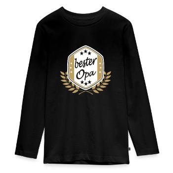 Bester Opa - Teenager Premium Bio Langarmshirt - Schwarz - Vorne - AI Model Kid Female (0cm)