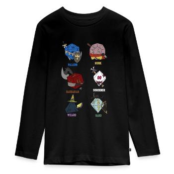 Adventure RPG Dice Fantasy Geschenk - Teenager Premium Bio Langarmshirt - Schwarz - Vorne - AI Model Kid Female (0cm)