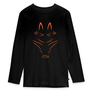 Fox - Teenager Premium Bio Langarmshirt - Schwarz - Vorne - AI Model Kid Female (0cm)