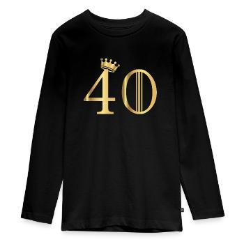 40 years - Teenager Premium Organic Long Sleeve Shirt - black - Front - AI Model Kid Female (0cm)