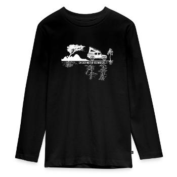 In der Natur verwurzelt - Britischer Geländewagen - Teenager Premium Bio Langarmshirt - Schwarz - Vorne - AI Model Kid Female (0cm)