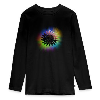 ColorStarBurst - T-shirt manches longues Premium Ado - noir - Devant - AI Model Kid Female (0cm)
