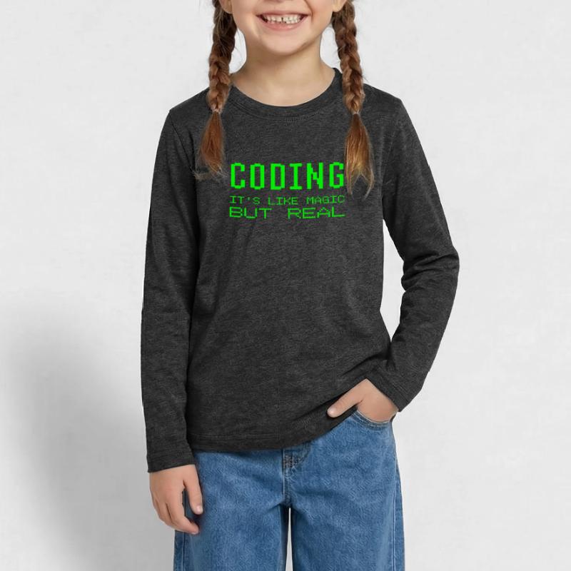 Coder c'est comme de la magie mais une vraie blague de programmation T-shirt manches longues Premium Ado