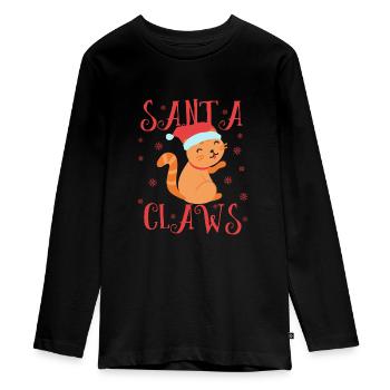 Chat trappe de chaton miaou - T-shirt manches longues Premium Ado - noir - Devant - AI Model Kid Female (0cm)
