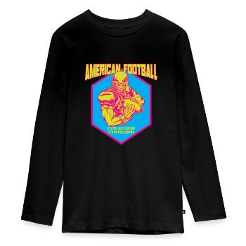 American football saying quarterback - Teenager Premium Organic Long Sleeve Shirt - black - Front - AI Model Kid Female (0cm)