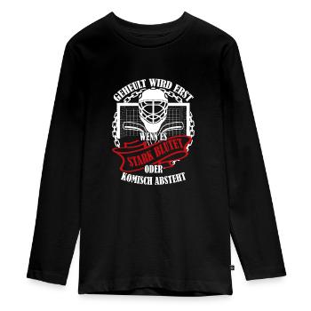 Eishockey - Teenager Premium Bio Langarmshirt - Schwarz - Vorne - AI Model Kid Female (0cm)