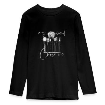 Make-up Kosmetik - Teenager Premium Bio Langarmshirt - Schwarz - Vorne - AI Model Kid Female (0cm)