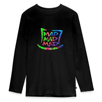 Keep Wonderland Mad Hat Hatter - Teenager Premium Organic Long Sleeve Shirt - black - Front - AI Model Kid Female (0cm)