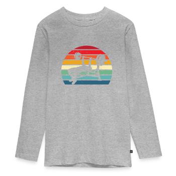 Camicia da banco - Bodybuilder Gift - Bodybuilder - Maglia a maniche lunghe ecologica premium per ragazzi - grigio melange - Fronte