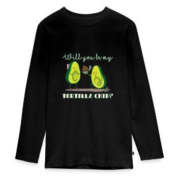 Serez-vous ma puce tortilla - application - T-shirt manches longues Premium Ado - noir - Devant - AI Model Kid Female (0cm)