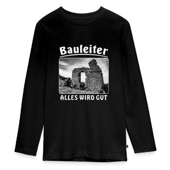 Haus verfallen Bauleiter Alles wird gut - Teenager Premium Bio Langarmshirt - Schwarz - Vorne - AI Model Kid Female (0cm)