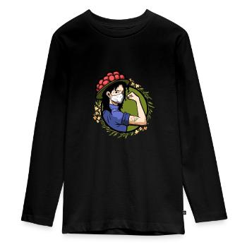Bollenhut & Black Forest Gift | Black Forest - Teenager Premium Organic Long Sleeve Shirt - black - Front - AI Model Kid Female (0cm)