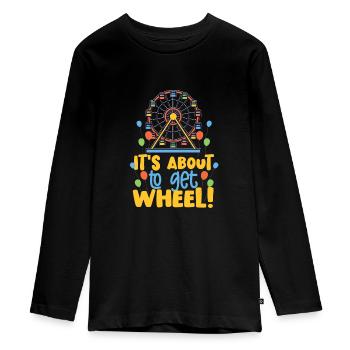 Cadeau de grande roue - T-shirt manches longues Premium Ado - noir - Devant - AI Model Kid Female (0cm)