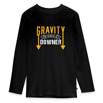 Physics Gravity - Teenager Premium Organic Long Sleeve Shirt - black - Front - AI Model Kid Female (0cm)