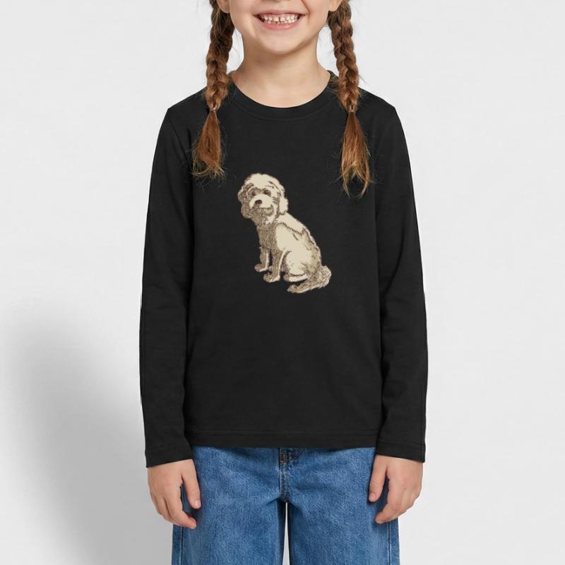Cockapoo Hundezeichnung eines Cockapoo Teenager Premium Bio Langarmshirt