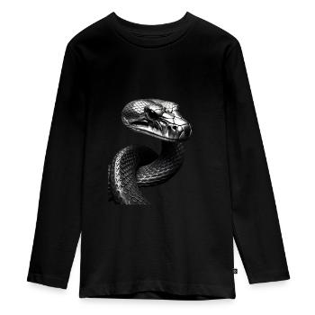 Metallic Cobra - Teenager Premium Bio Langarmshirt - Schwarz - Vorne - AI Model Kid Female (0cm)